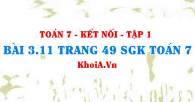 Bài 3.11 trang 49 SGK Toán 7 tập 1 Kết nối tri thức